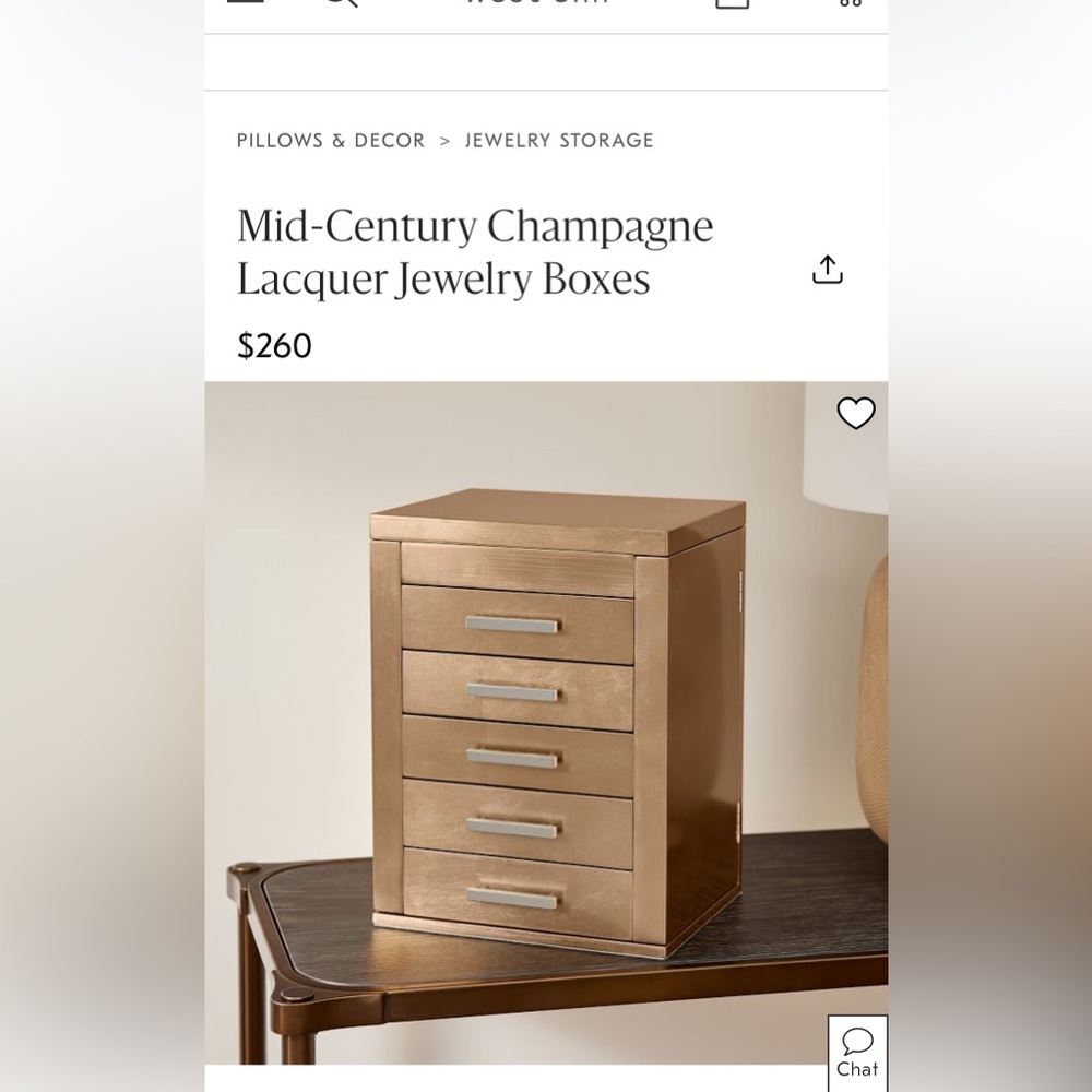 Champagne Lacquer Jewelry Organizer